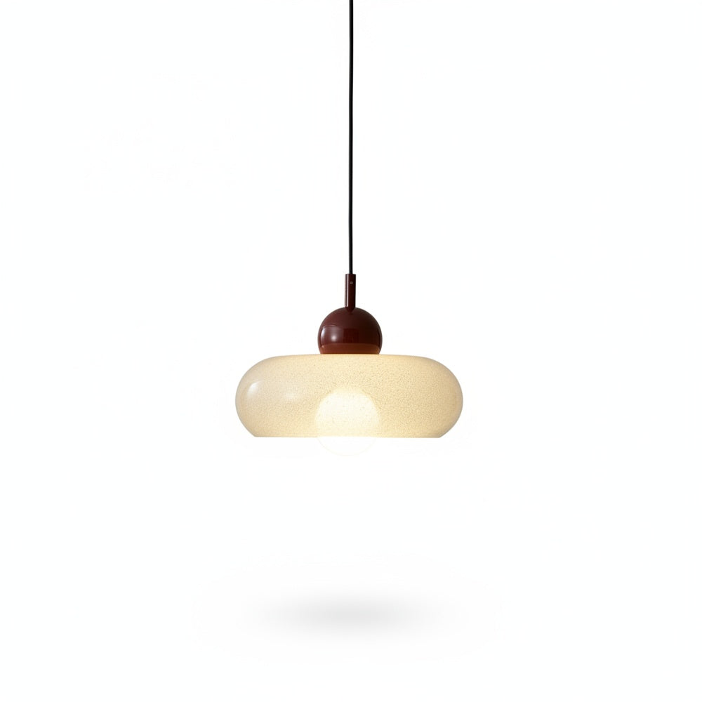 Hanglamp Retro met Glazen Kap en Ronde Fitting