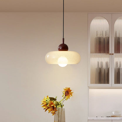Hanglamp Retro met Glazen Kap en Ronde Fitting