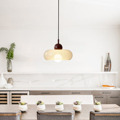 Hanglamp Retro met Glazen Kap en Ronde Fitting