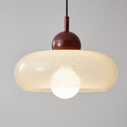 Hanglamp Retro met Glazen Kap en Ronde Fitting