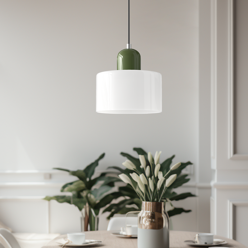 Hanglamp Retro met Glazen Kap en Verstelbare Kabellengte
