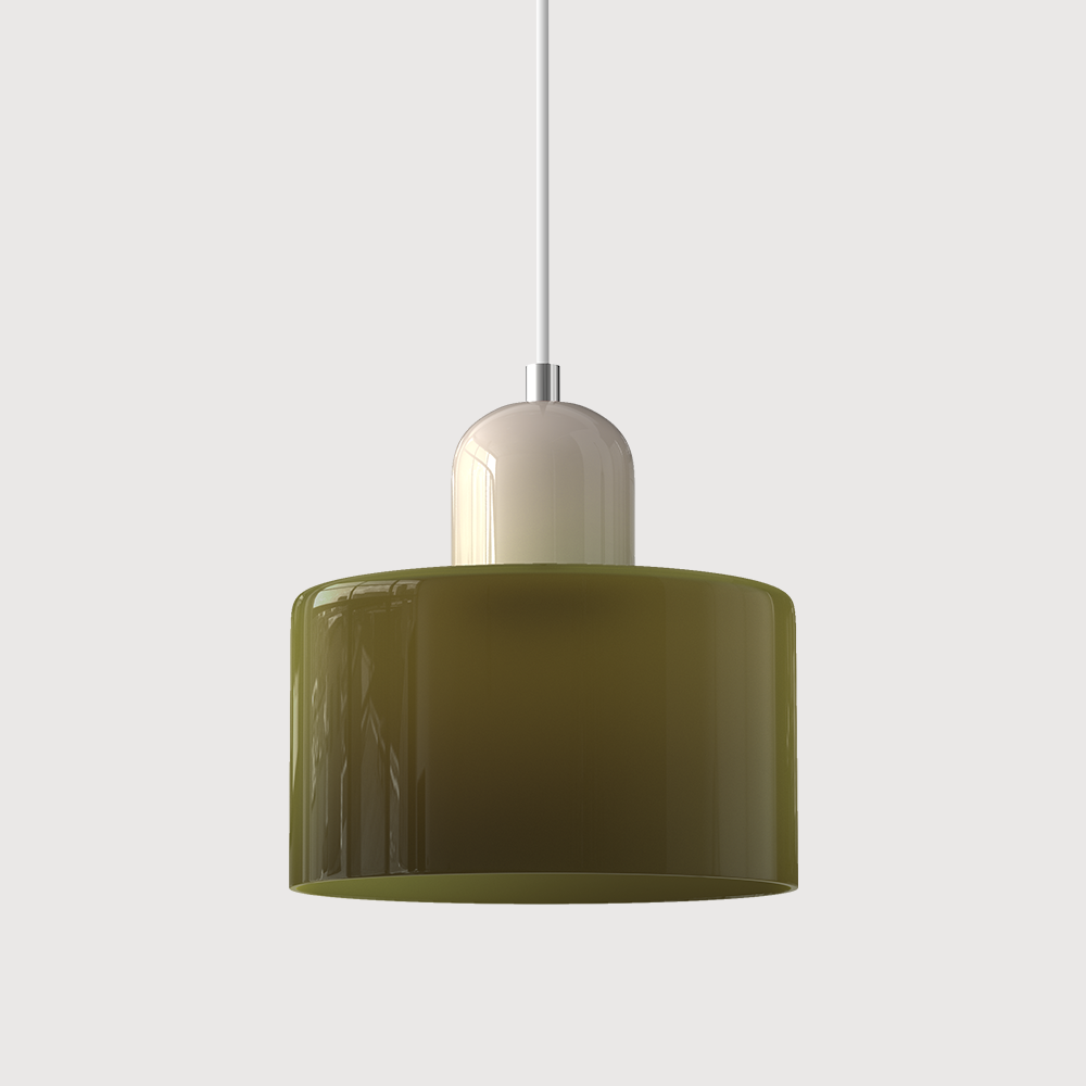 Hanglamp Retro met Glazen Kap en Verstelbare Kabellengte