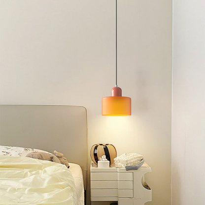 Hanglamp Retro met Glazen Kap en Verstelbare Kabellengte