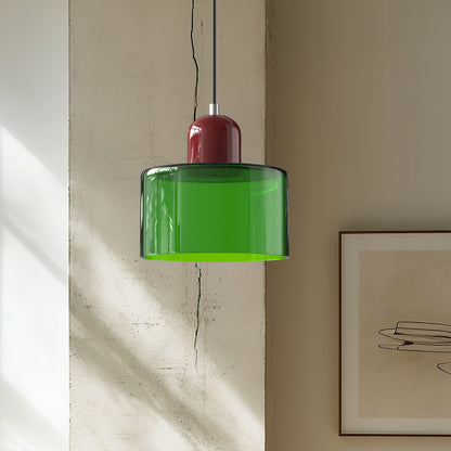 Hanglamp Retro met Glazen Kap en Verstelbare Kabellengte
