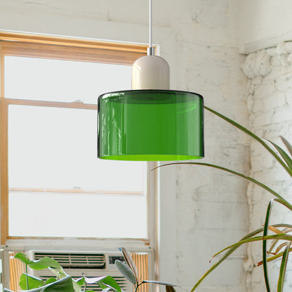 Hanglamp Retro met Glazen Kap en Verstelbare Kabellengte
