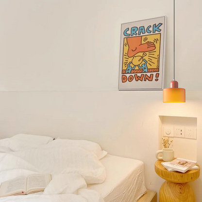 Hanglamp Retro met Glazen Kap en Verstelbare Kabellengte