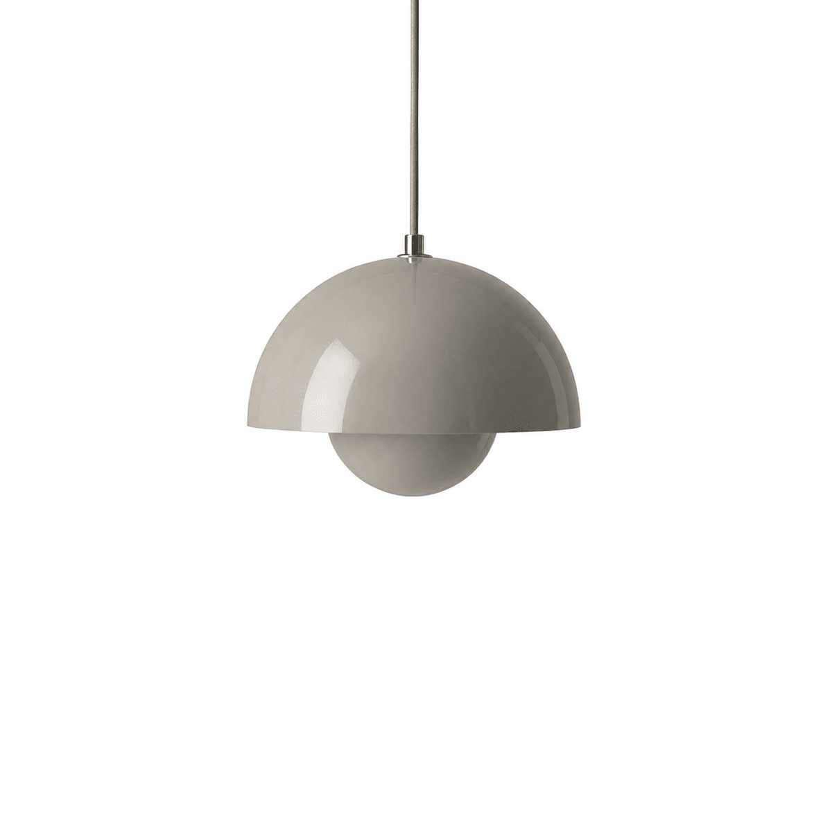 Hanglamp Retro met Halfronde Kap en Zichtbare Binnenbol