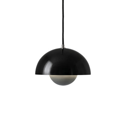 Hanglamp Retro met Halfronde Kap en Zichtbare Binnenbol