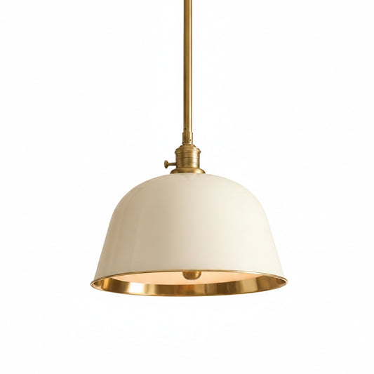 Hanglamp Retro met Koepelkap en Messing Binnenzijde