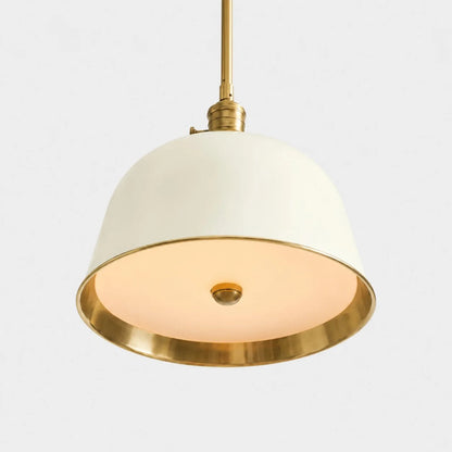 Hanglamp Retro met Koepelkap en Messing Binnenzijde