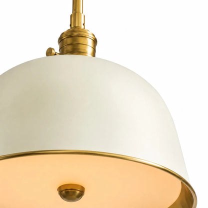 Hanglamp Retro met Koepelkap en Messing Binnenzijde