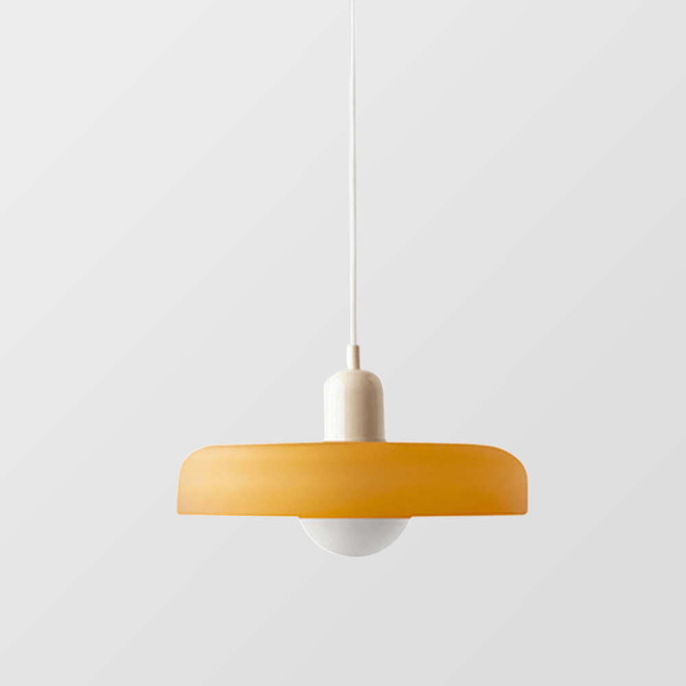 Hanglamp Retro met Schijfvormige Glazen Kap en Verstelbare Hoogte