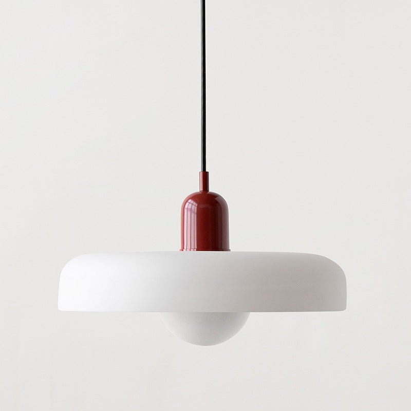 Hanglamp Retro met Schijfvormige Glazen Kap en Verstelbare Hoogte