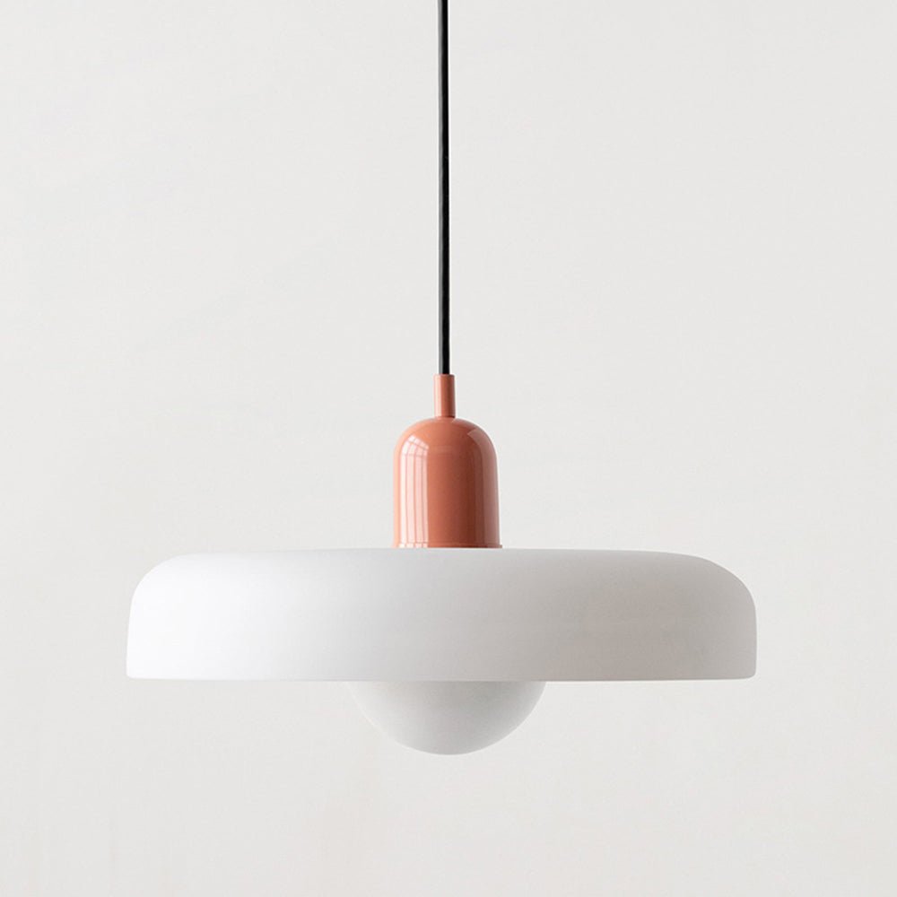 Hanglamp Retro met Schijfvormige Glazen Kap en Verstelbare Hoogte