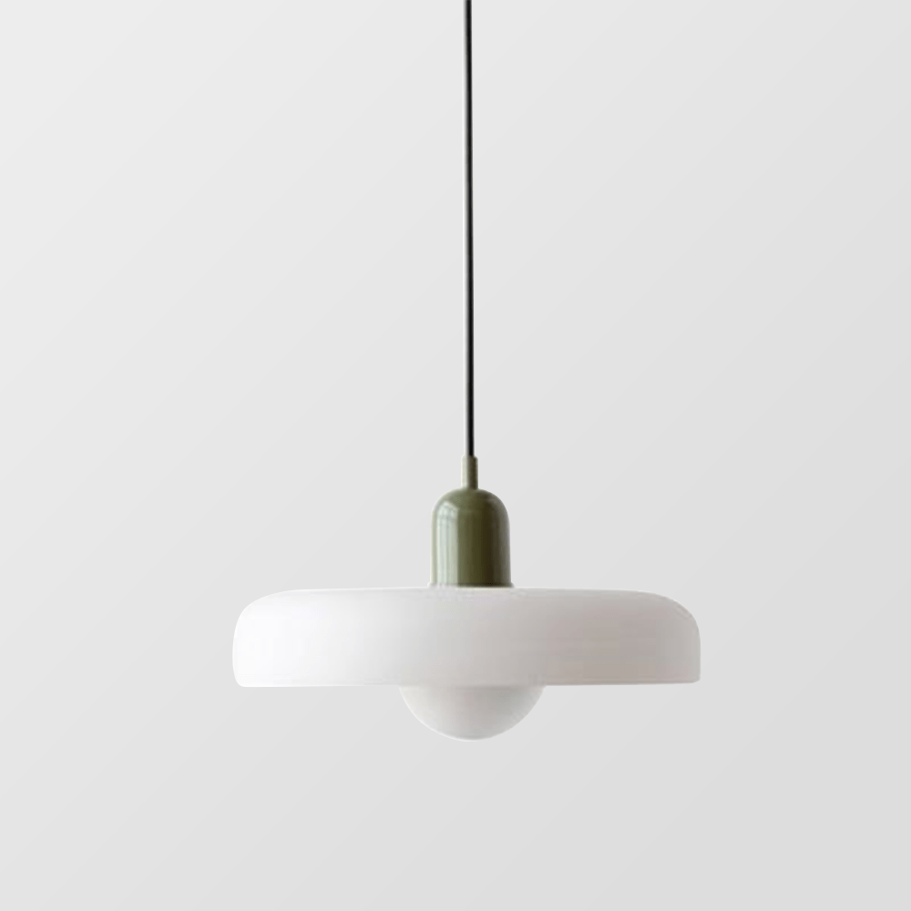 Hanglamp Retro met Schijfvormige Glazen Kap en Verstelbare Hoogte
