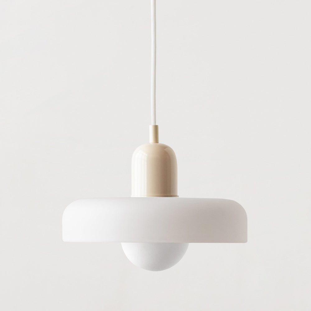 Hanglamp Retro met Schijfvormige Glazen Kap en Verstelbare Hoogte