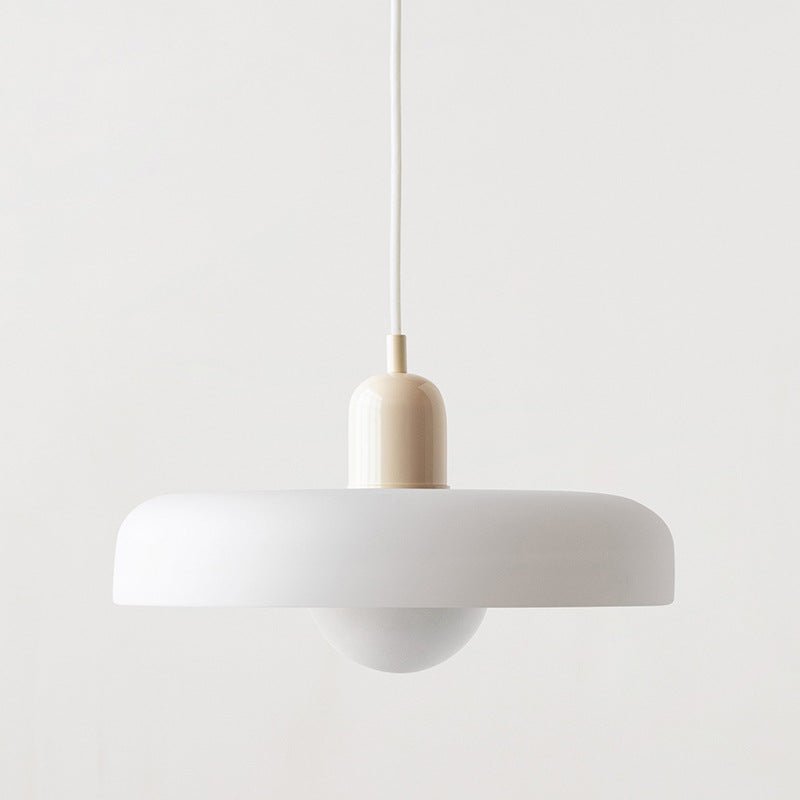 Hanglamp Retro met Schijfvormige Glazen Kap en Verstelbare Hoogte