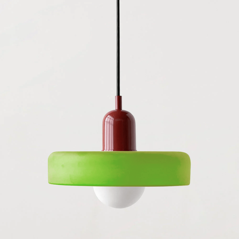 Hanglamp Retro met Schijfvormige Glazen Kap en Verstelbare Hoogte