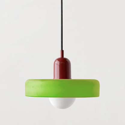 Hanglamp Retro met Schijfvormige Glazen Kap en Verstelbare Hoogte