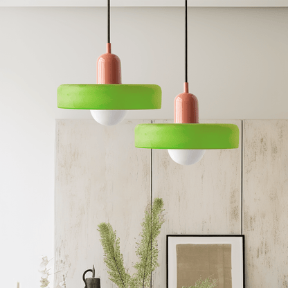 Hanglamp Retro met Schijfvormige Glazen Kap en Verstelbare Hoogte