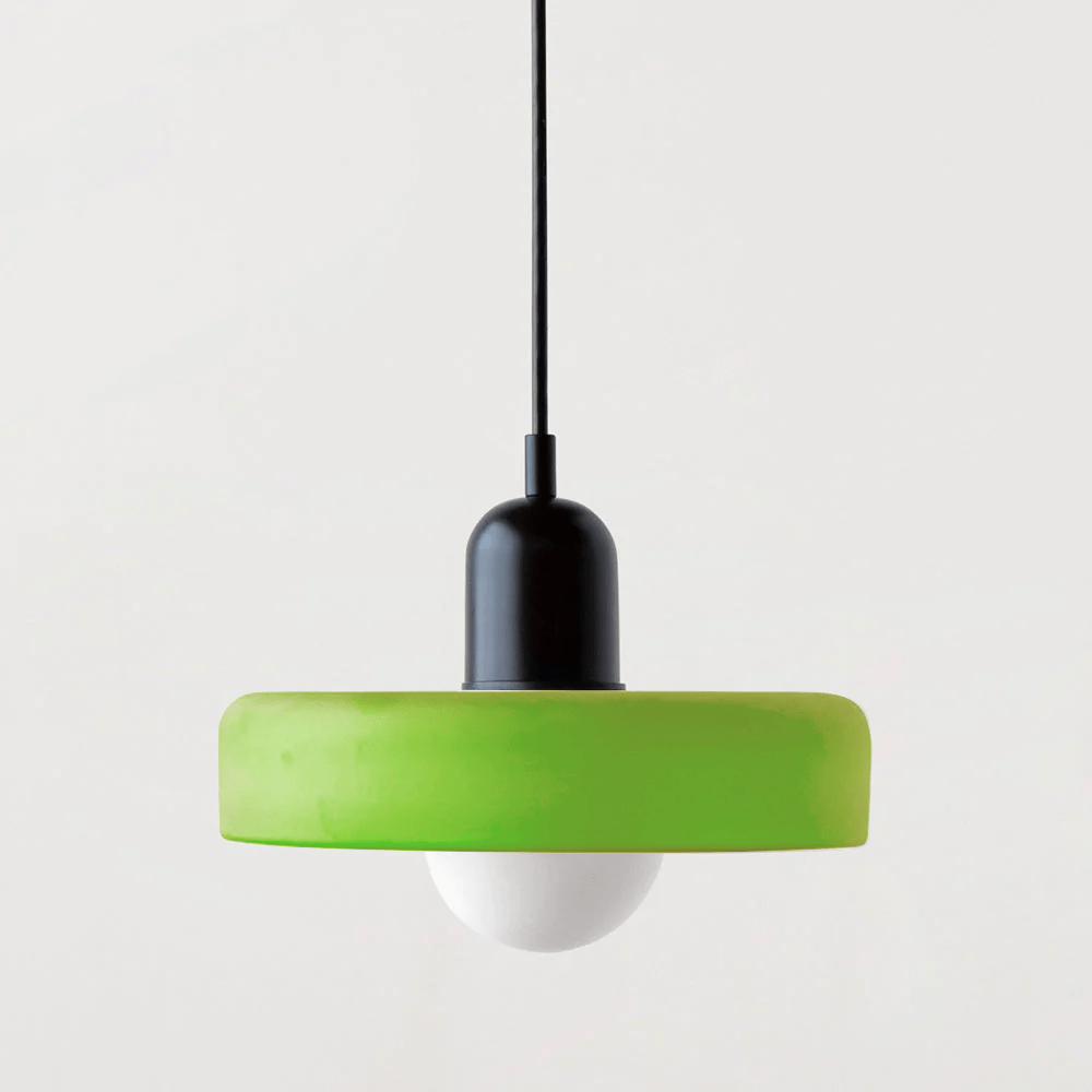 Hanglamp Retro met Schijfvormige Glazen Kap en Verstelbare Hoogte