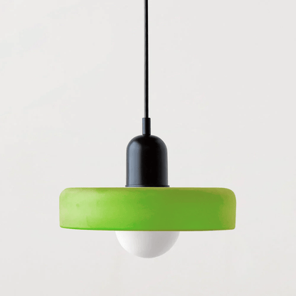 Hanglamp Retro met Schijfvormige Glazen Kap en Verstelbare Hoogte