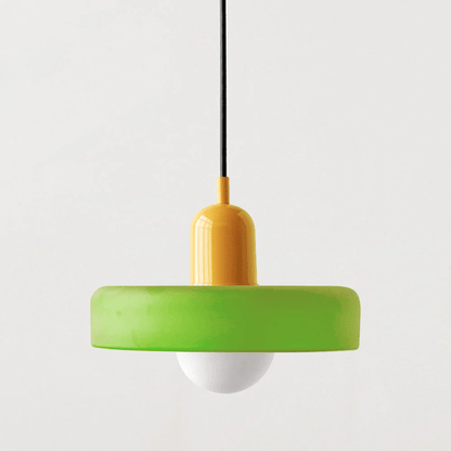 Hanglamp Retro met Schijfvormige Glazen Kap en Verstelbare Hoogte