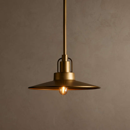 Hanglamp Retro met Schijfvormige Kap en Opaalglzen Bol