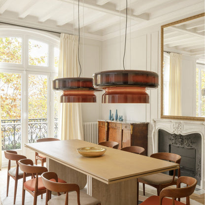 Hanglamp Retro met Tweelaagsig Glazen Kap en Verstelbare Hoogte