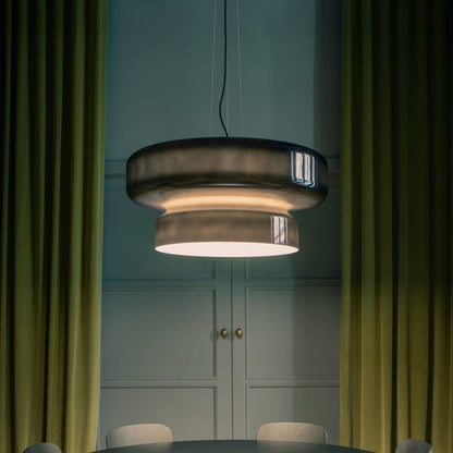 Hanglamp Retro met Tweelaagsig Glazen Kap en Verstelbare Hoogte