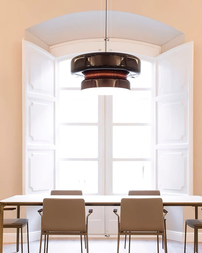 Hanglamp Retro met Tweelaagsig Glazen Kap en Verstelbare Hoogte