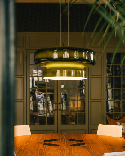 Hanglamp Retro met Tweelaagsig Glazen Kap en Verstelbare Hoogte
