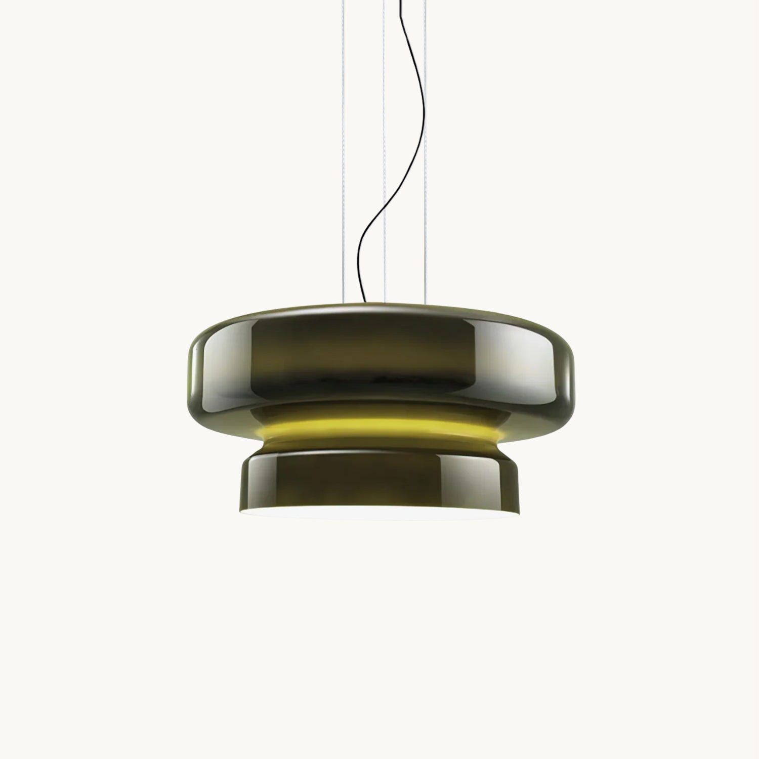 Hanglamp Retro met Tweelaagsig Glazen Kap en Verstelbare Hoogte