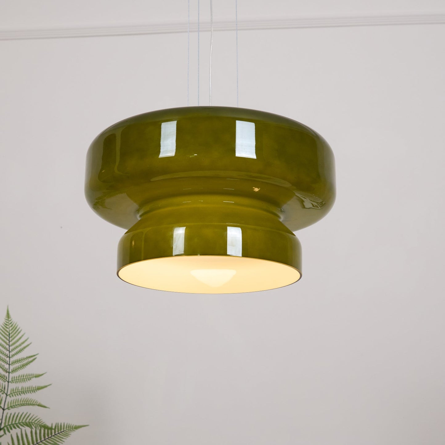 Hanglamp Retro met Tweelaagsig Glazen Kap en Verstelbare Hoogte