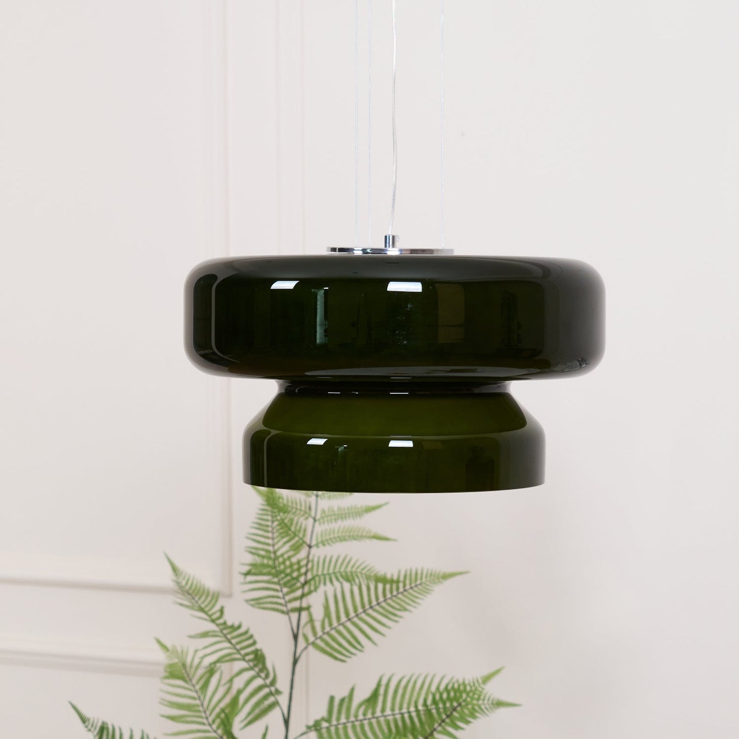 Hanglamp Retro met Tweelaagsig Glazen Kap en Verstelbare Hoogte