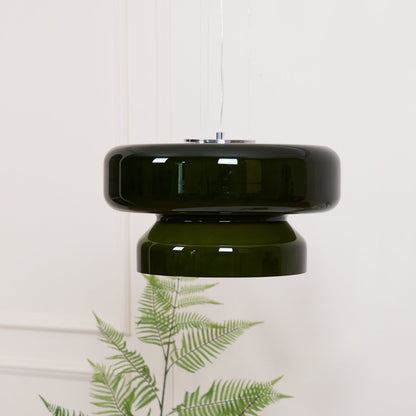 Hanglamp Retro met Tweelaagsig Glazen Kap en Verstelbare Hoogte