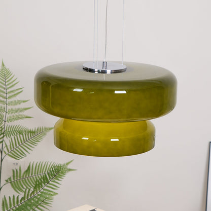 Hanglamp Retro met Tweelaagsig Glazen Kap en Verstelbare Hoogte