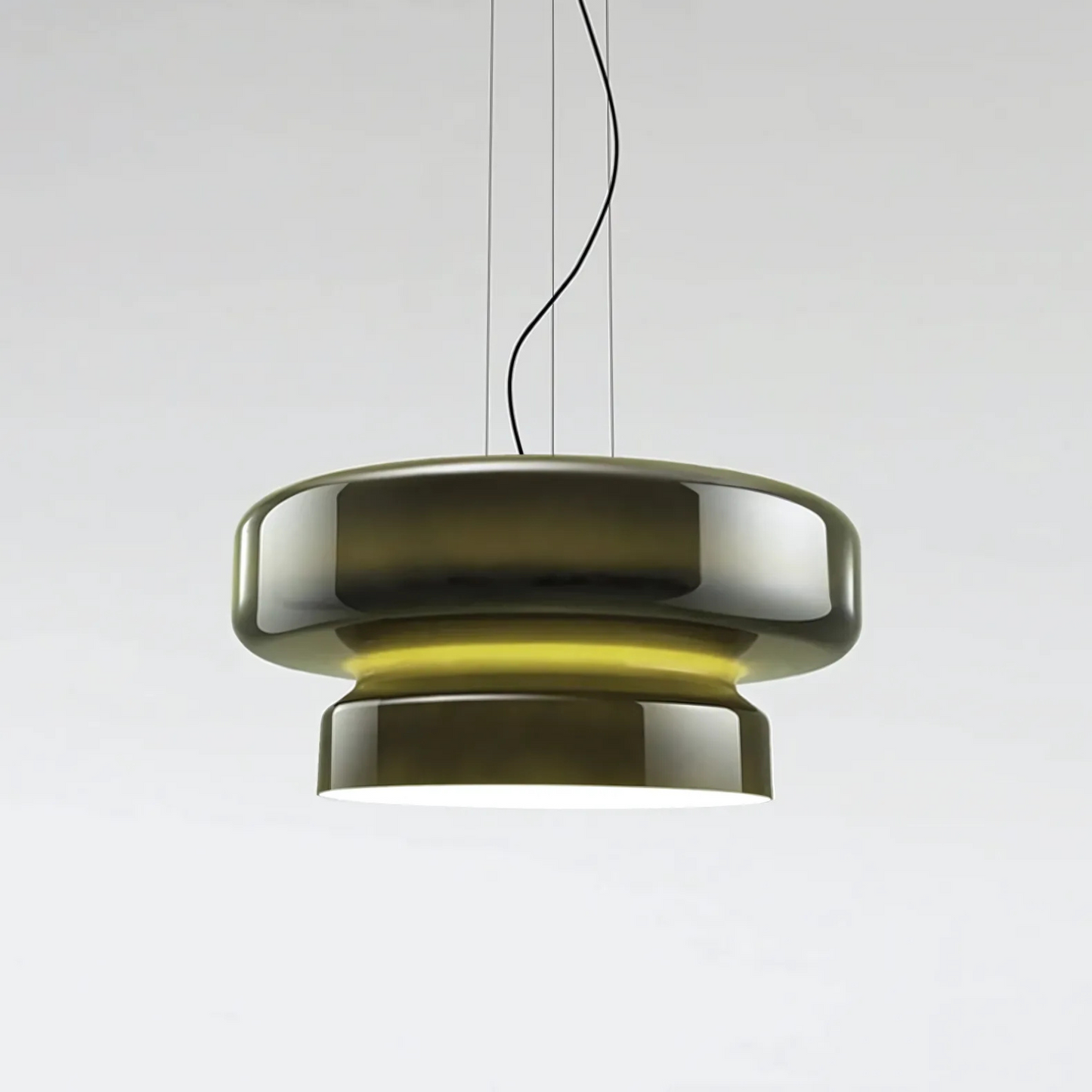 Hanglamp Retro met Tweelaagsig Glazen Kap en Verstelbare Hoogte