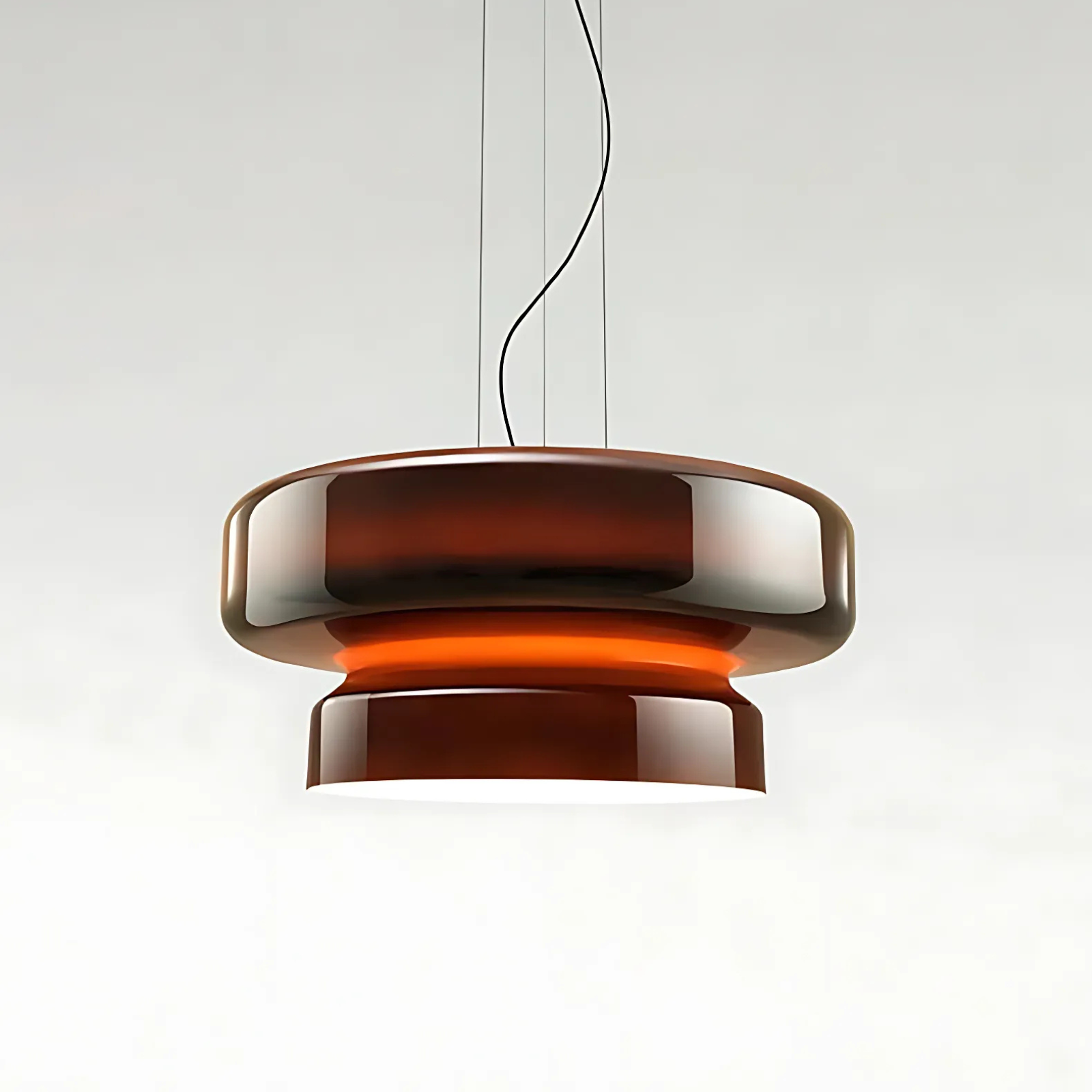 Hanglamp Retro met Tweelaagsig Glazen Kap en Verstelbare Hoogte