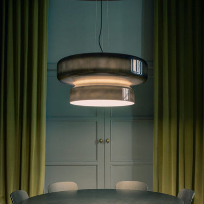 Hanglamp Retro met Tweelaagsig Glazen Kap en Verstelbare Hoogte