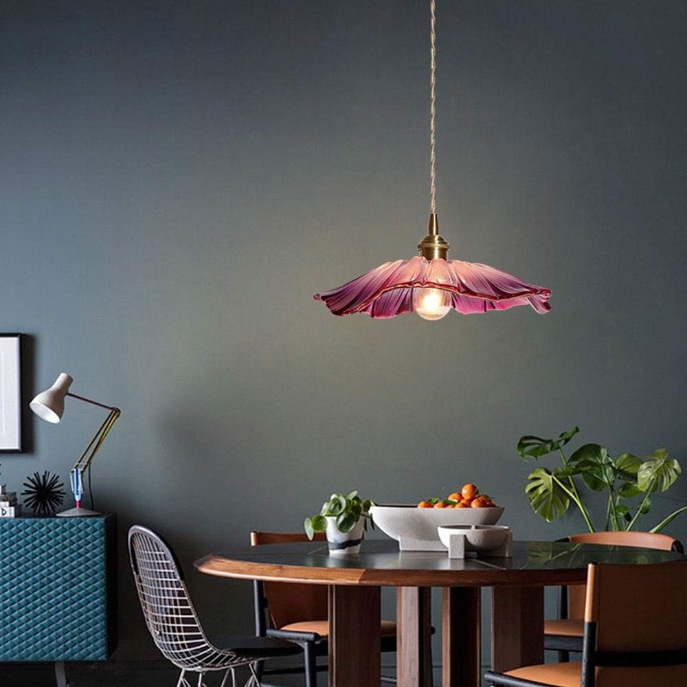 Hanglamp Retro Vintage met Glazen Bloemkap en Messing Fitting