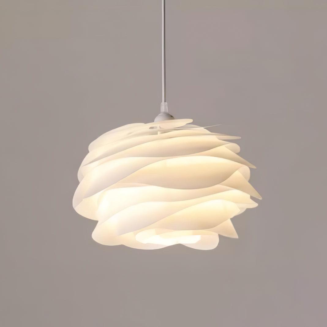 Hanglamp Scandinavisch met Bloemenkap van Gebogen Lamellen