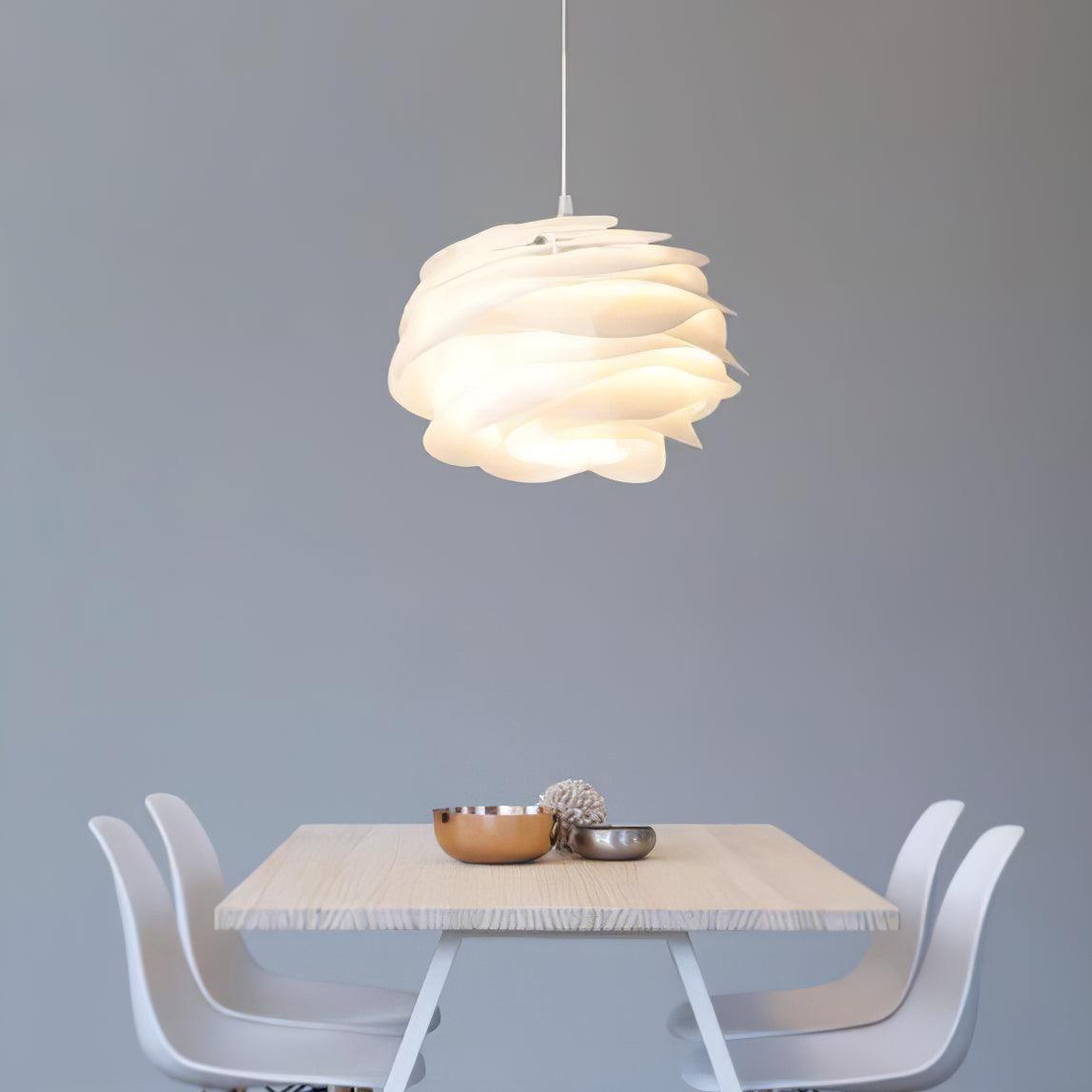 Hanglamp Scandinavisch met Bloemenkap van Gebogen Lamellen