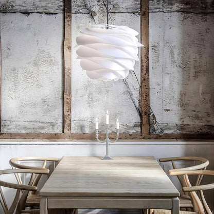 Hanglamp Scandinavisch met Bloemenkap van Gebogen Lamellen