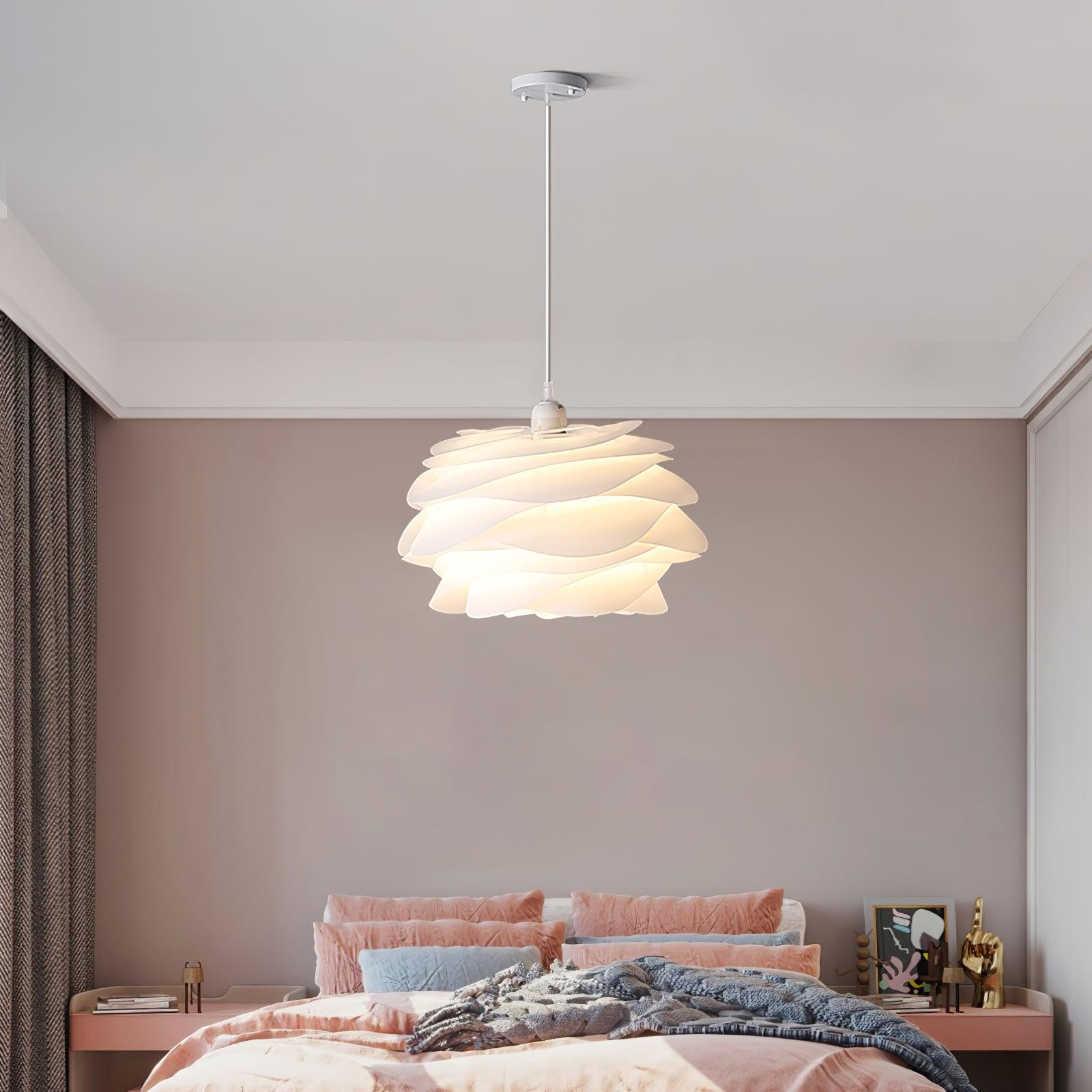Hanglamp Scandinavisch met Bloemenkap van Gebogen Lamellen