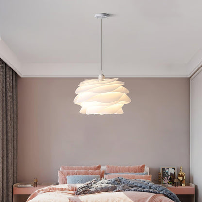 Hanglamp Scandinavisch met Bloemenkap van Gebogen Lamellen