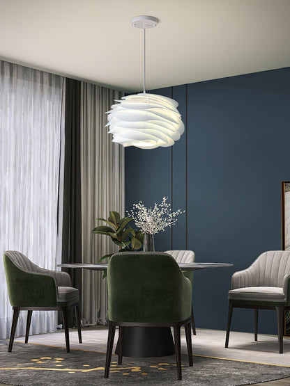 Hanglamp Scandinavisch met Bloemenkap van Gebogen Lamellen