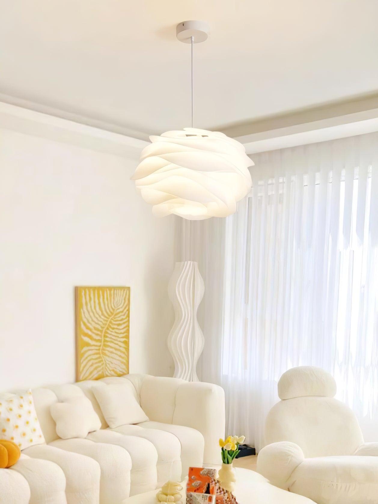 Hanglamp Scandinavisch met Bloemenkap van Gebogen Lamellen