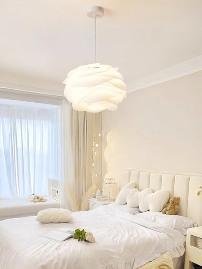 Hanglamp Scandinavisch met Bloemenkap van Gebogen Lamellen