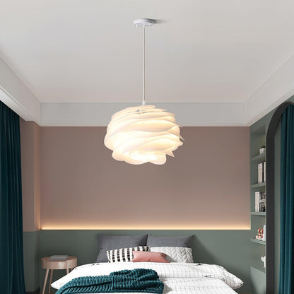 Hanglamp Scandinavisch met Bloemenkap van Gebogen Lamellen